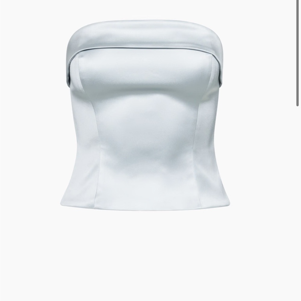 Aritzia Satin shimmer bustier baby blue